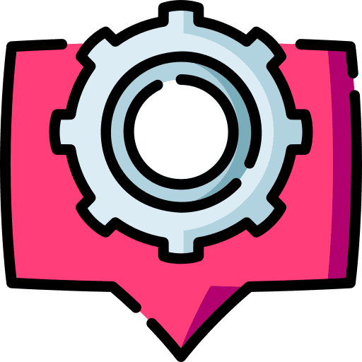 Settings speech bubble communication comic icon