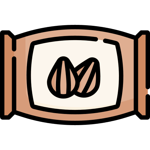 Nuts food and restaurant snack almond icon