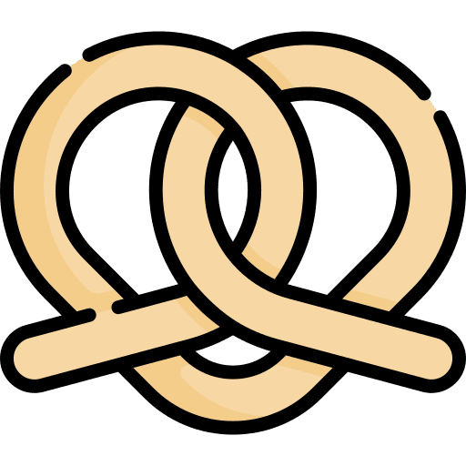 Pretzel pastry food and restaurant pretzel icon