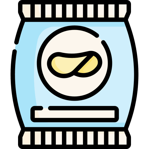 Crisps food and restaurant bag snack icon