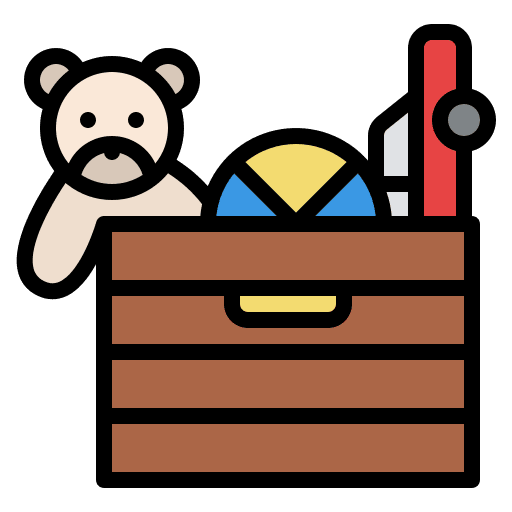 Children toys box child kid and baby icon