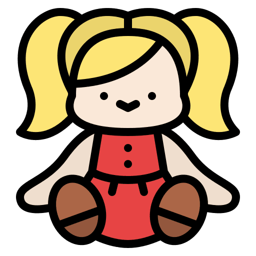 Doll children kid toy icon