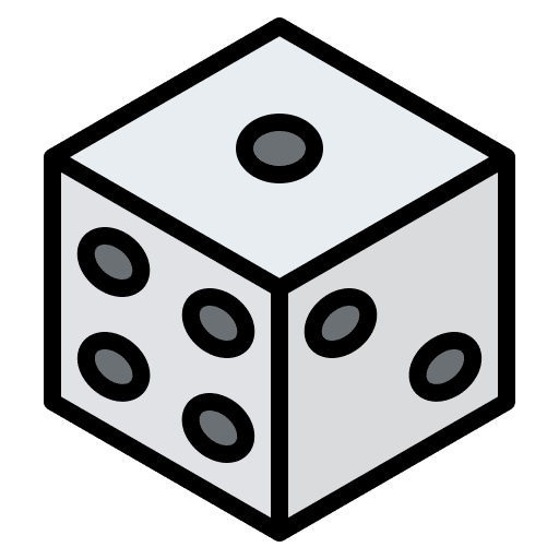 Square dice toy play kid and baby icon