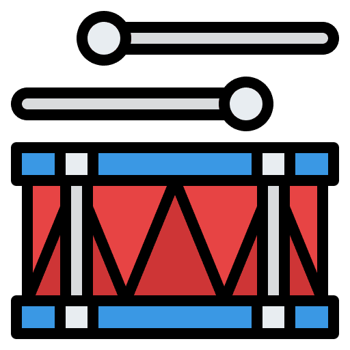 Drum set sound music kid icon