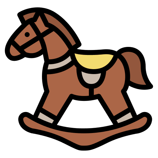 Rocking horse toys kid kid and baby icon