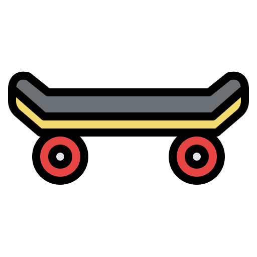 Skateboard childhood play toys icon