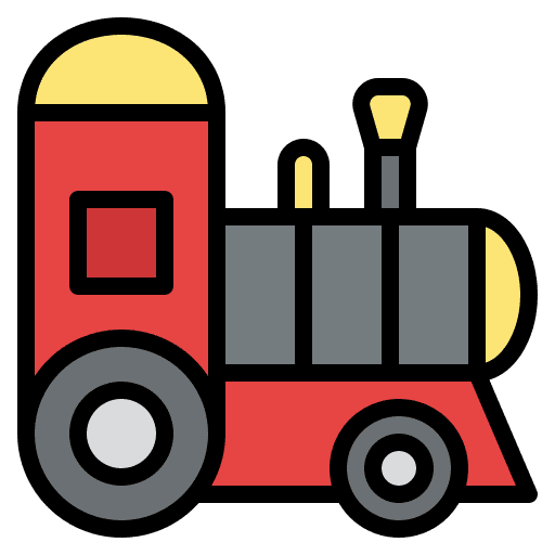 Train toy transport childhood toys icon