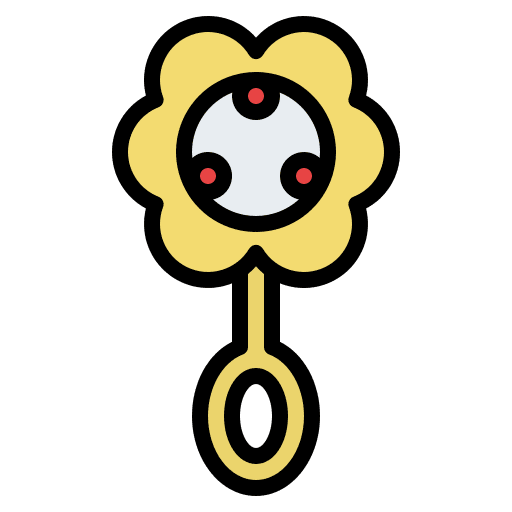 Baby rattle play child kid icon