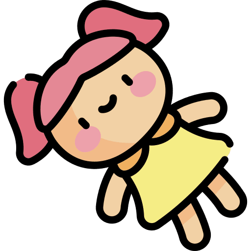 Doll girl childhood toy icon