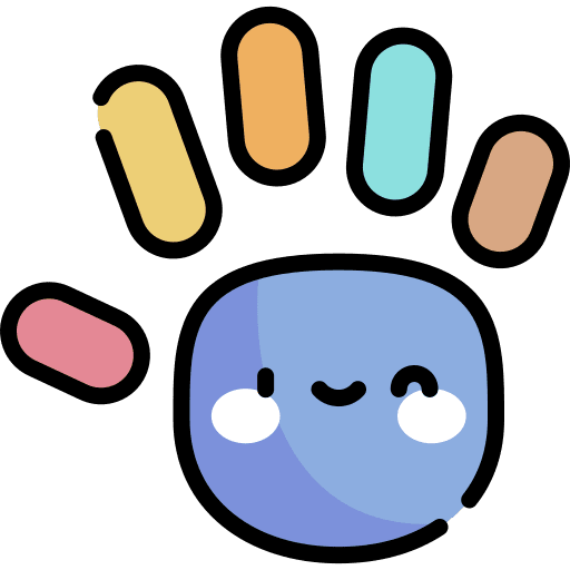 Hand print kindergarten kid and baby hand print icon