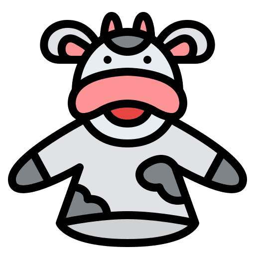 Hand puppet child kid toy icon