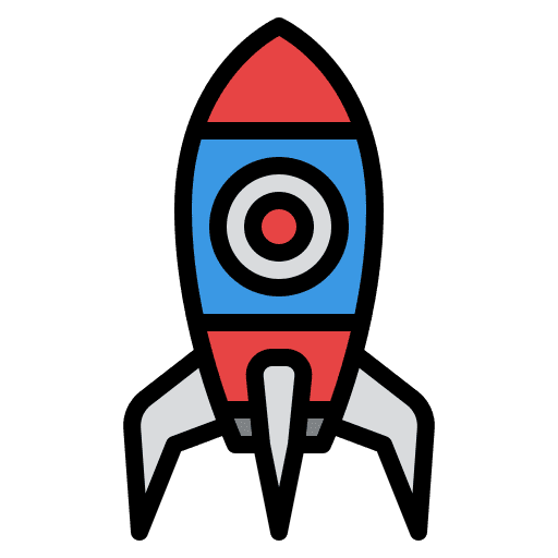 Rocket space child accelerate icon