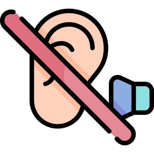 Deafness inclusive healthcare and medical ear icon