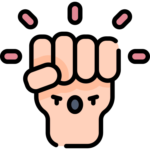 Fist hand up manifestation supporter icon