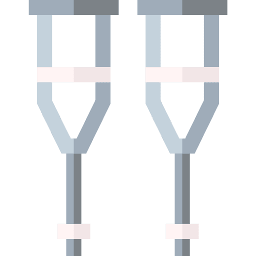 Crutches accident injury disability icon