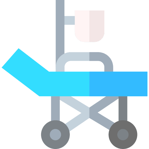 Stretcher medical assistance patient hospital bed icon