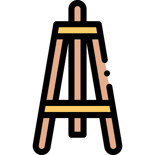 Easel canvas artistic education icon