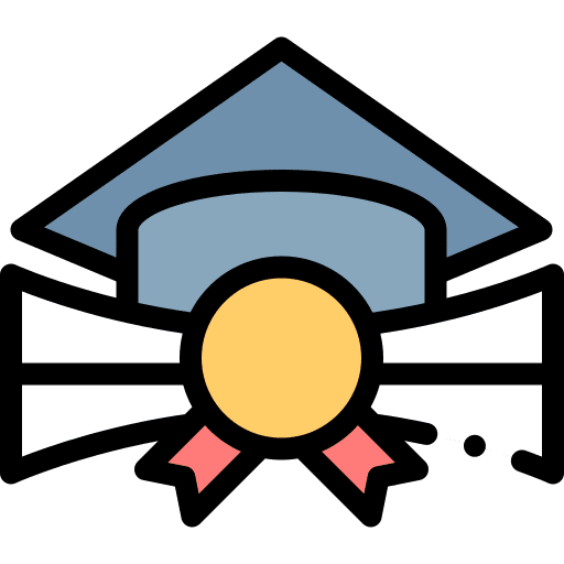 Graduation scroll mortarboard graduation icon