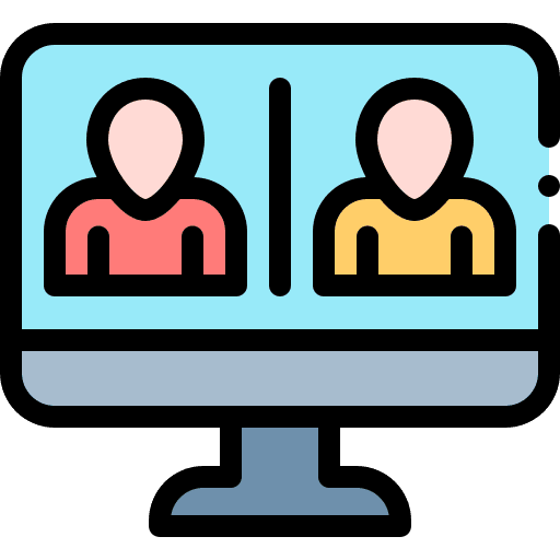 Video call online learning seminar elearning icon