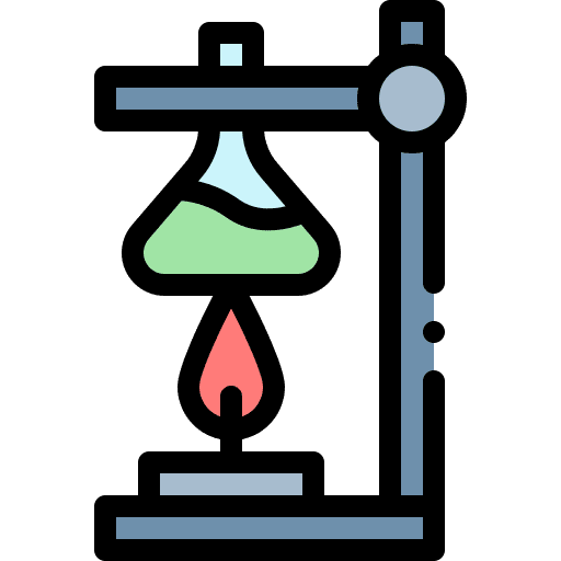Bunsen burner flask laboratory education icon