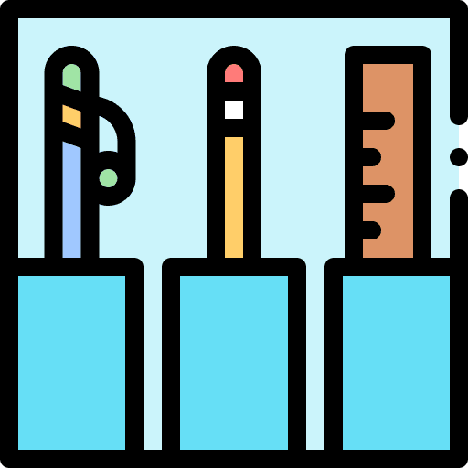 Pencil case pen stationery cup icon