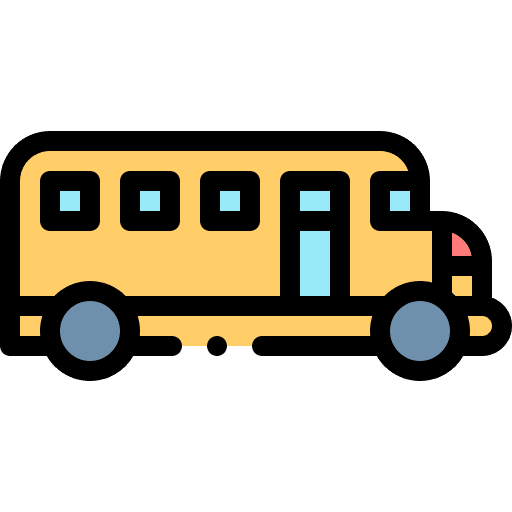 School bus back to school transportation vehicle icon