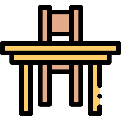 School desk education office classroom icon