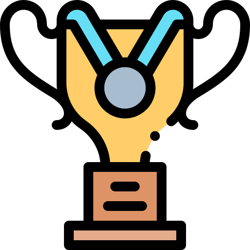 Trophy award sports and competition medal icon