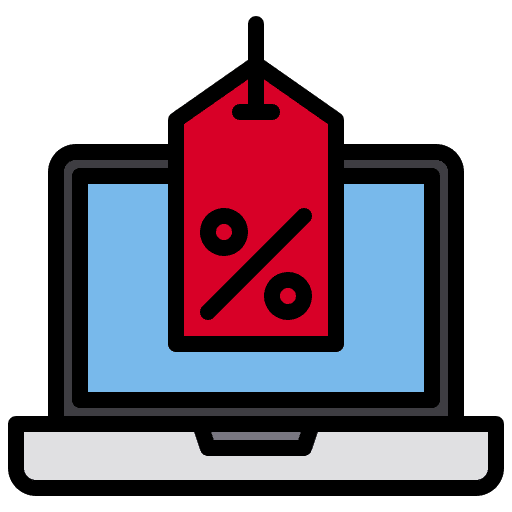 Discount laptop course purchase icon