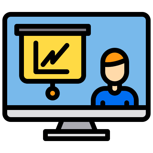 Elearning tv tutor education icon