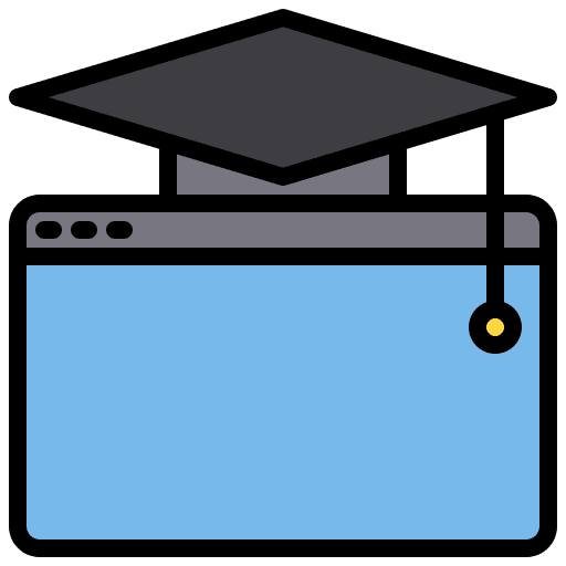 Graduate virtual class graduation learning online icon