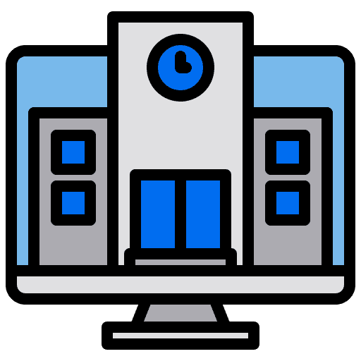Elearning computer education school icon