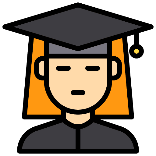 Girl caucasian mortarboard woman icon