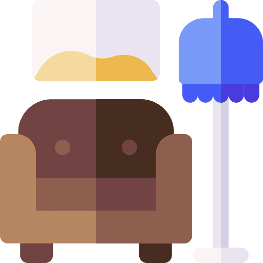 Living room home decoration floor lamp armchair icon