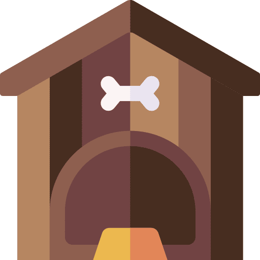 Dog house bowl bone animals icon