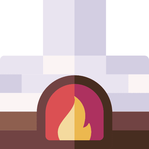 Fireplace warm winter flame icon