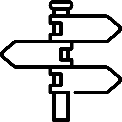 Directional sign signaling arrows road sign icon