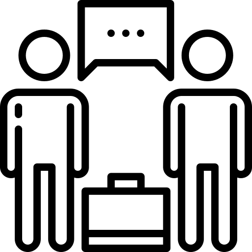 Interview communications interview suitcase icon