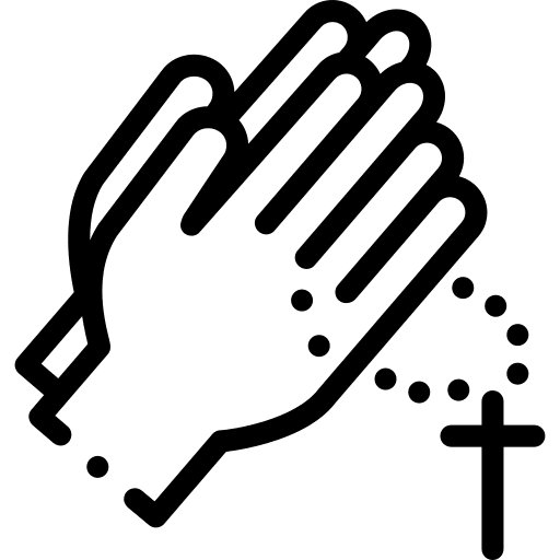 Pray hands gesture rosary icon