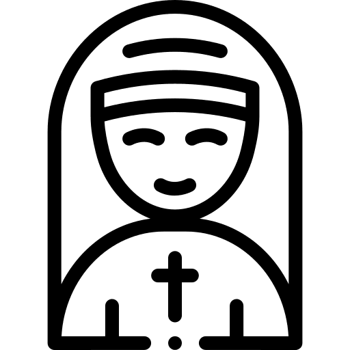 Nun cross professions and jobs woman icon