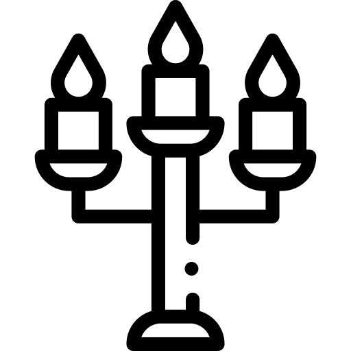 Candelabra candle light fire icon