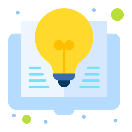 Idea knowledge base idea open book icon