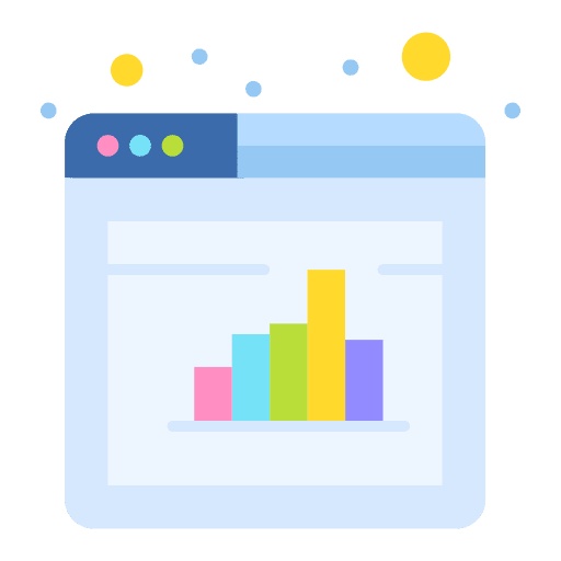 Web web stock market analysis icon