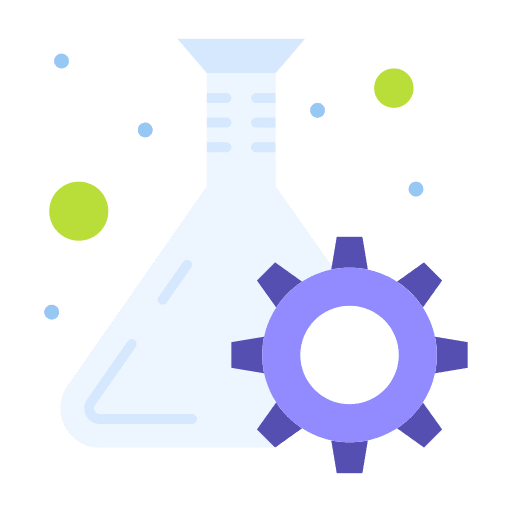 Flask test tube laboratory gear icon