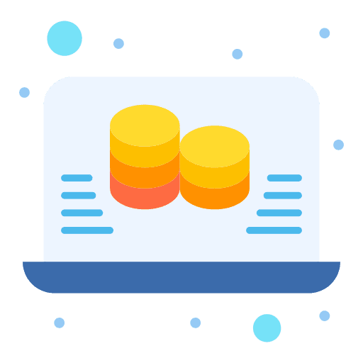 Laptop electronics line chart seo and web icon