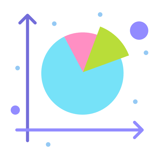 Pie chart statistics marketing graph icon