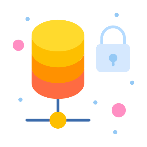Server encrypted lock data icon