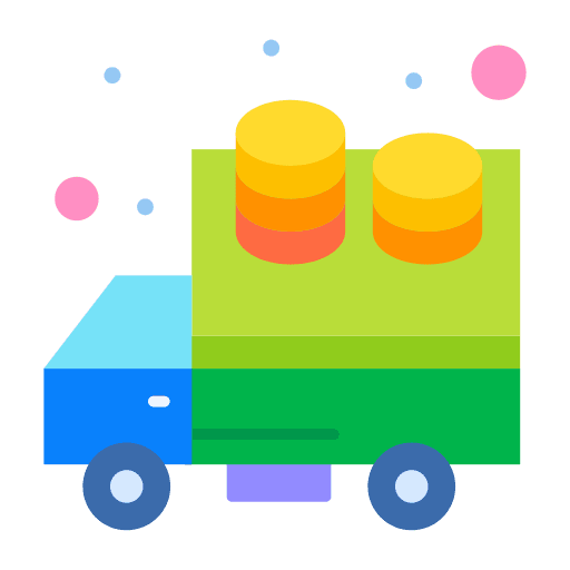 Big data server data transfer truck icon