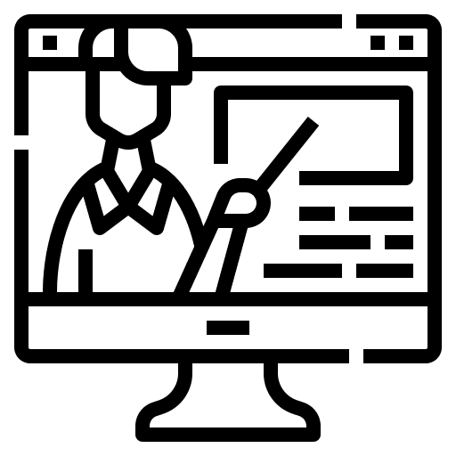Male teacher education video course icon