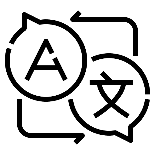 Online translator education dialogue languages icon